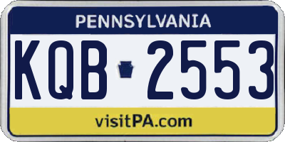 PA license plate KQB2553
