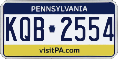 PA license plate KQB2554