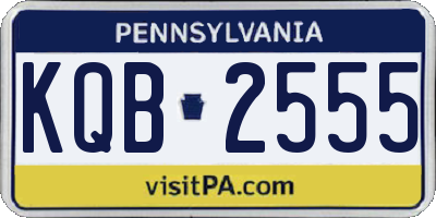 PA license plate KQB2555