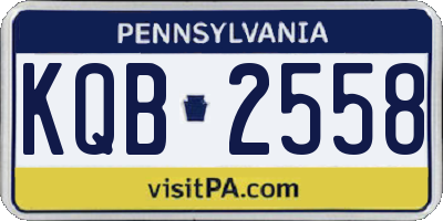 PA license plate KQB2558