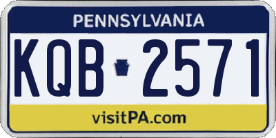 PA license plate KQB2571