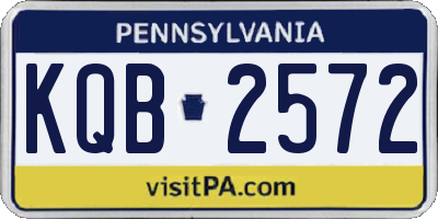 PA license plate KQB2572