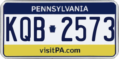 PA license plate KQB2573