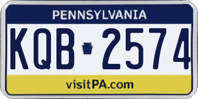 PA license plate KQB2574