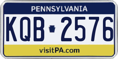 PA license plate KQB2576