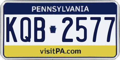PA license plate KQB2577