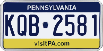 PA license plate KQB2581