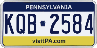 PA license plate KQB2584