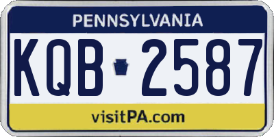 PA license plate KQB2587