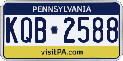 PA license plate KQB2588