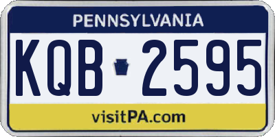 PA license plate KQB2595