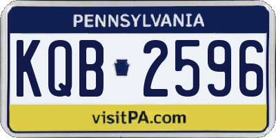 PA license plate KQB2596
