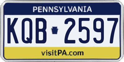 PA license plate KQB2597