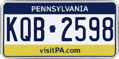 PA license plate KQB2598