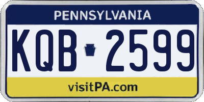 PA license plate KQB2599
