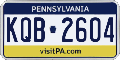 PA license plate KQB2604