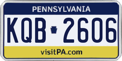 PA license plate KQB2606