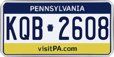 PA license plate KQB2608