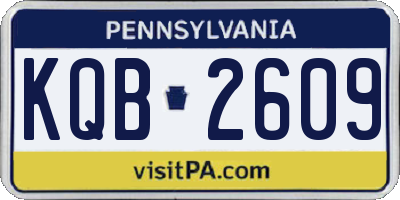 PA license plate KQB2609