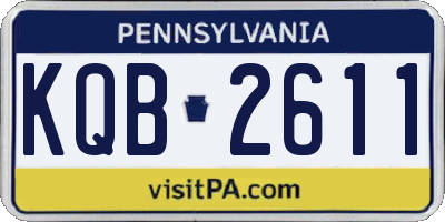 PA license plate KQB2611