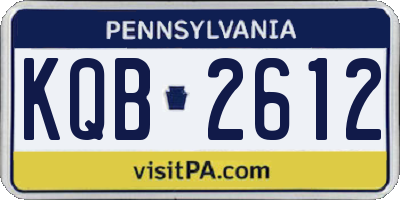 PA license plate KQB2612