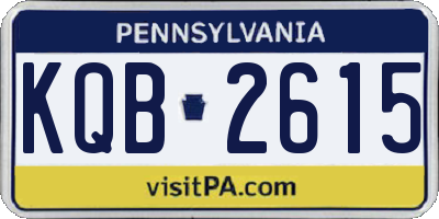 PA license plate KQB2615