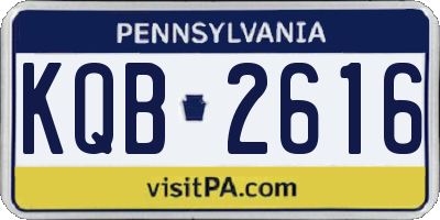 PA license plate KQB2616