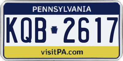 PA license plate KQB2617