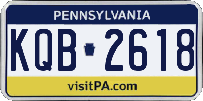 PA license plate KQB2618