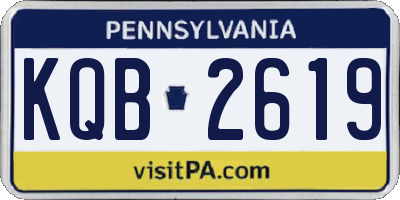 PA license plate KQB2619