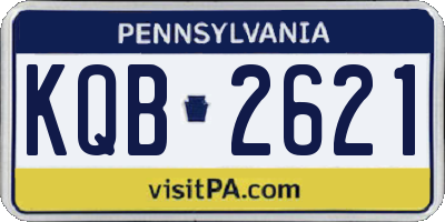 PA license plate KQB2621