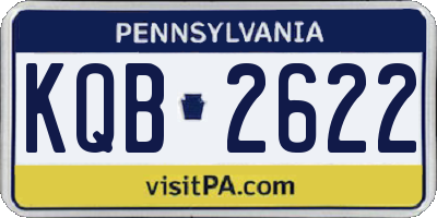 PA license plate KQB2622