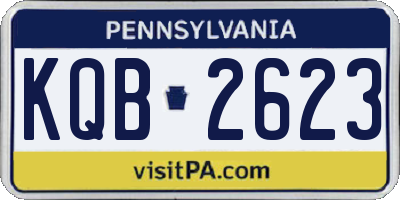 PA license plate KQB2623