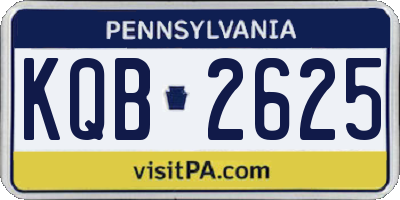 PA license plate KQB2625