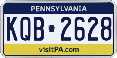 PA license plate KQB2628