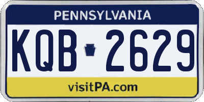 PA license plate KQB2629