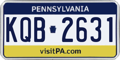 PA license plate KQB2631