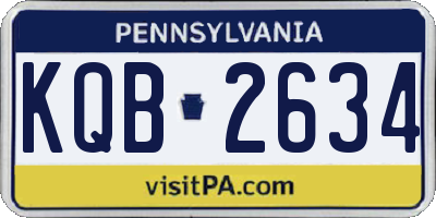 PA license plate KQB2634