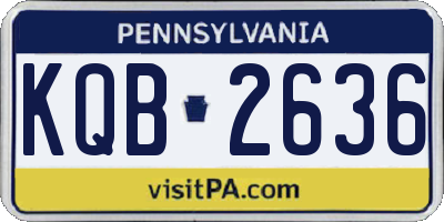 PA license plate KQB2636
