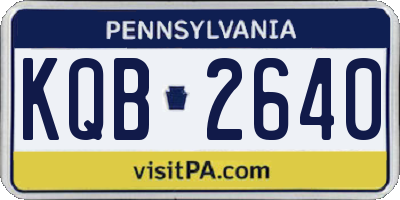 PA license plate KQB2640