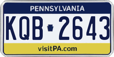 PA license plate KQB2643
