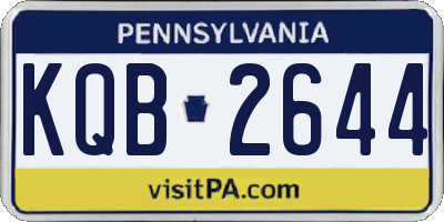 PA license plate KQB2644