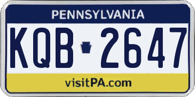 PA license plate KQB2647