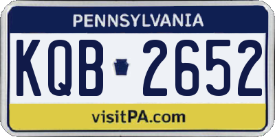 PA license plate KQB2652