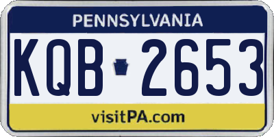 PA license plate KQB2653