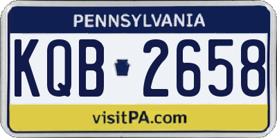 PA license plate KQB2658
