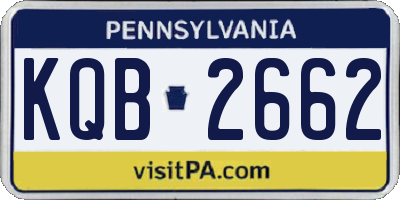 PA license plate KQB2662