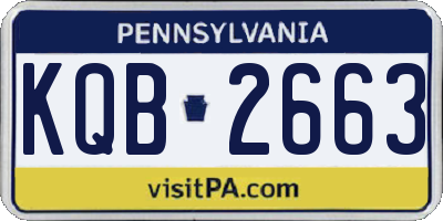 PA license plate KQB2663