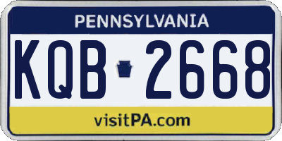 PA license plate KQB2668
