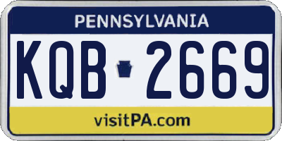 PA license plate KQB2669
